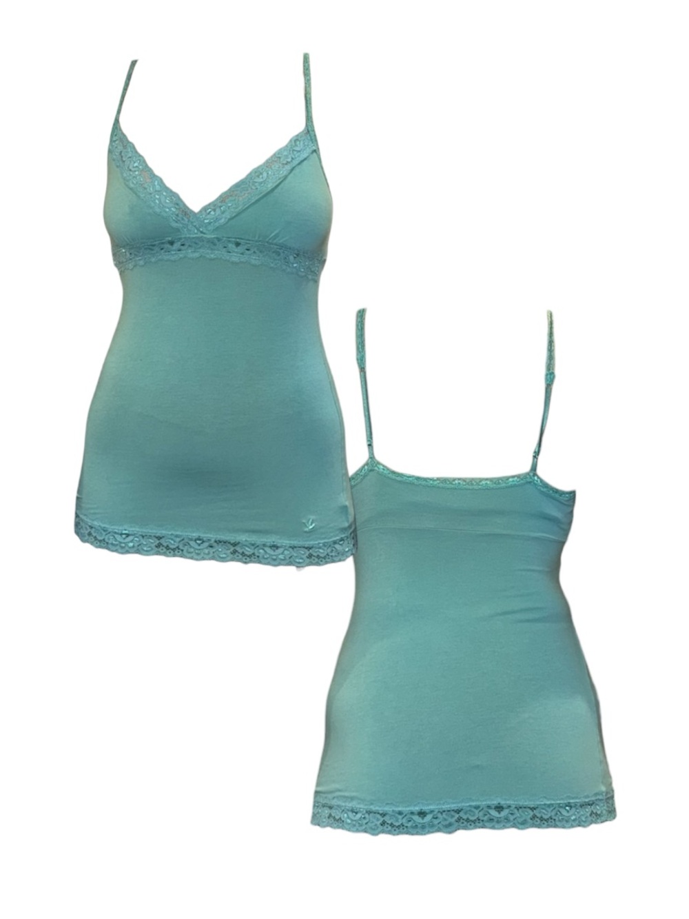 Teal Lace-Trim Camisole